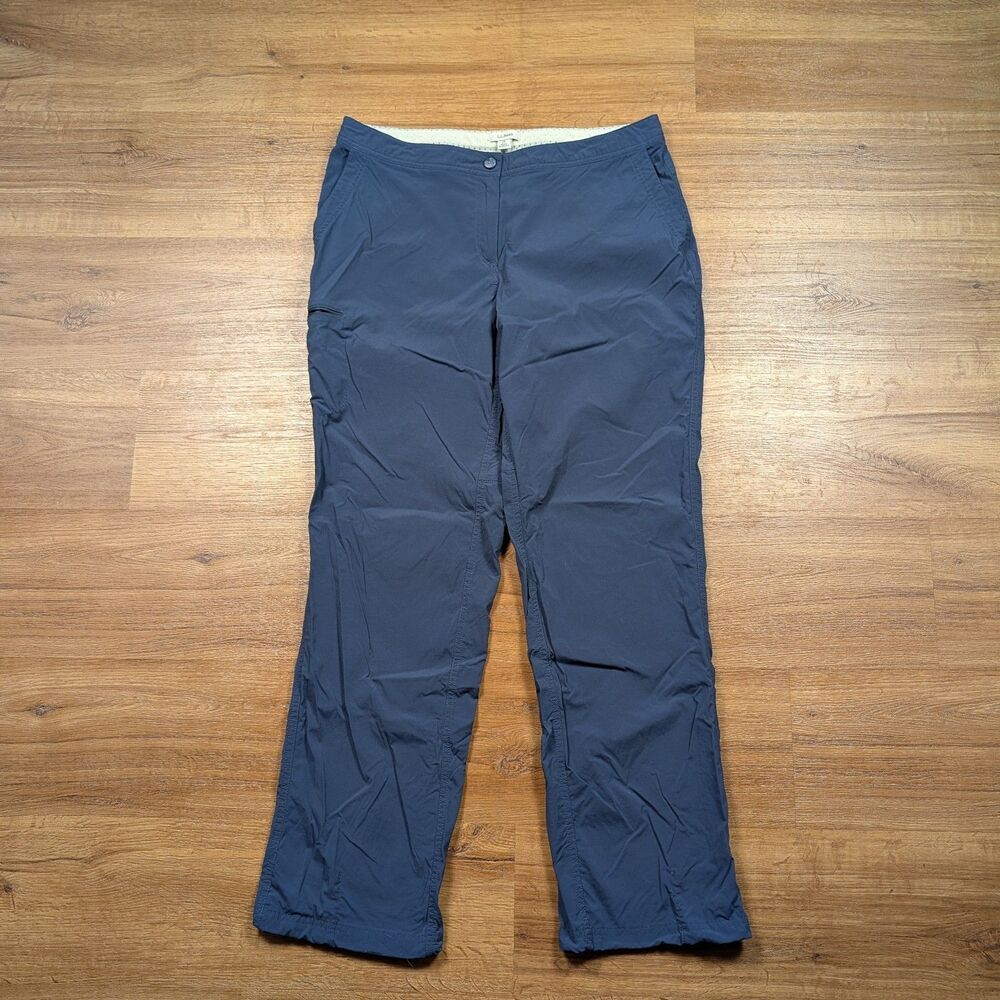 LL Bean Access Trail Pants Womens 14 Blue Lightweight Stretch Hiking Outdoors